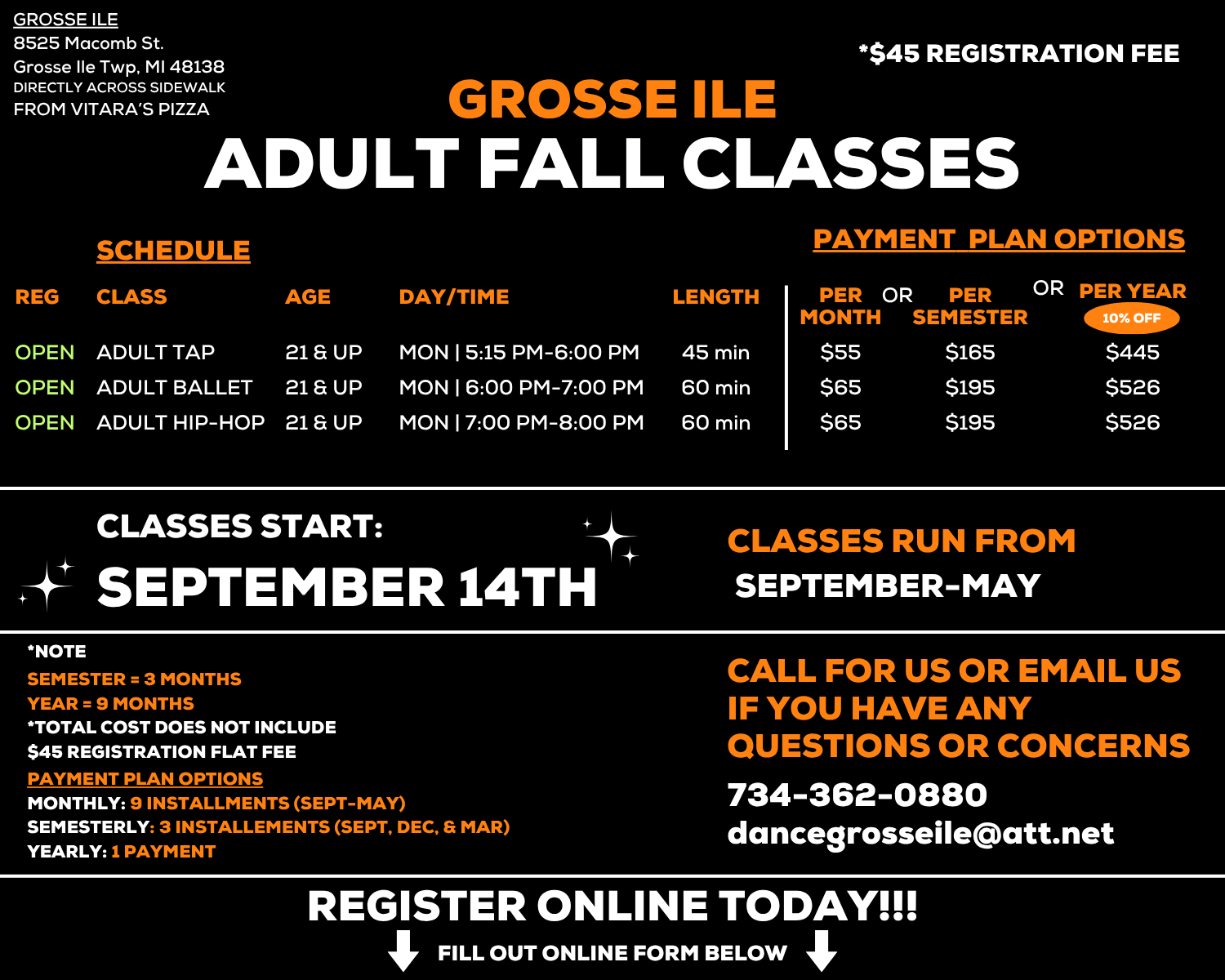 GROSSE ILE Adult Classes 2026-2027